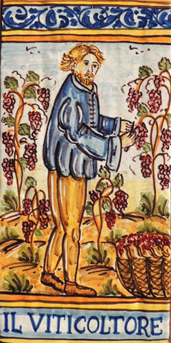 Wine Grower Italian Ceramic Tile